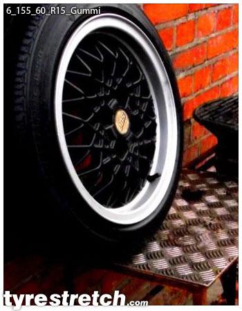 An example of tyre stretch: 155/60 R15 on 6.0J