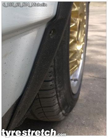 An example of tyre stretch: 155/65 R14 on 6.0J – MICHELIN