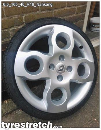 An example of tyre stretch: 165/40 R16 on 6.0J – NANKANG