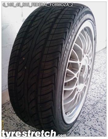 An example of tyre stretch: 165/45 R15 on 6.0J – FEDERAL