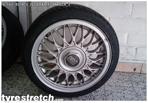 An example of tyre stretch: 165/45 R15 on 6.0J – FEDERAL