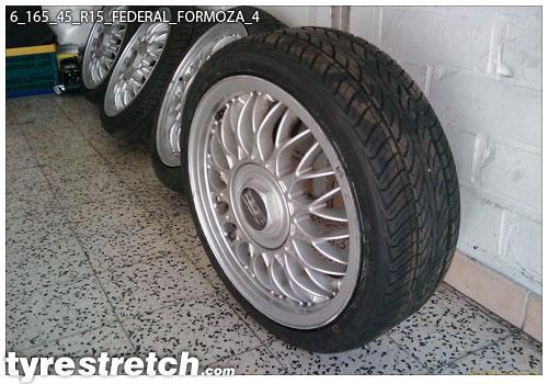 An example of tyre stretch: 165/45 R15 on 6.0J – FEDERAL