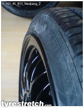 An example of tyre stretch: 165/45 R15 on 6.0J – NANKANG