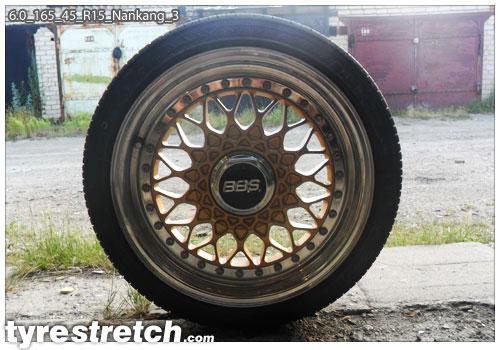 An example of tyre stretch: 165/45 R15 on 6.0J – NANKANG
