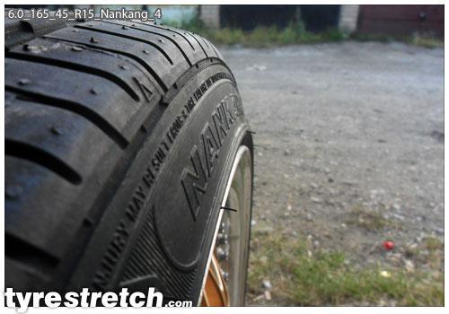 An example of tyre stretch: 165/45 R15 on 6.0J – NANKANG