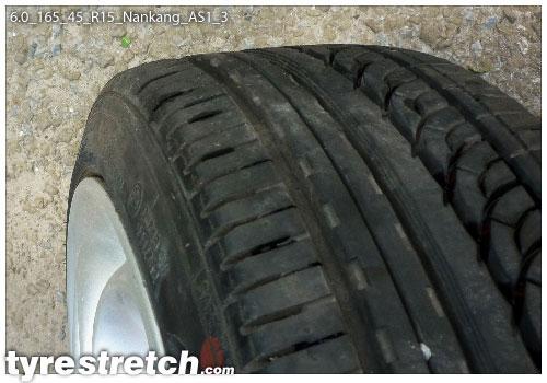 An example of tyre stretch: 165/45 R15 on 6.0J – NANKANG