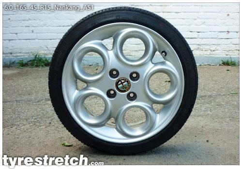 An example of tyre stretch: 165/45 R15 on 6.0J – NANKANG