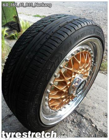 An example of tyre stretch: 165/45 R15 on 6.0J – NANKANG