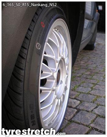 An example of tyre stretch: 165/50 R15 on 6.0J – NANKANG