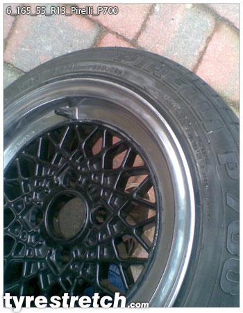 An example of tyre stretch: 165/55 R13 on 6.0J – PIRELLI