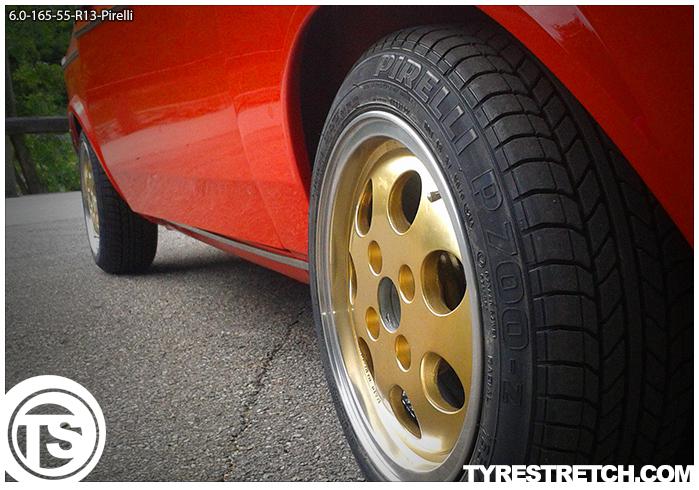 An example of tyre stretch: 165/55 R13 on 6.0J – PIRELLI