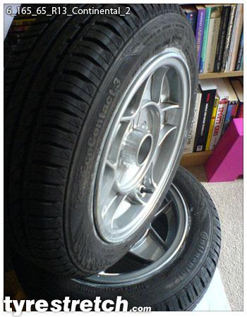 An example of tyre stretch: 165/65 R13 on 6.0J – CONTINENTAL