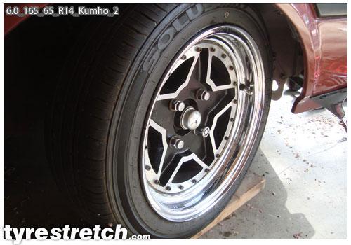 An example of tyre stretch: 165/65 R14 on 6.0J – KUMHO