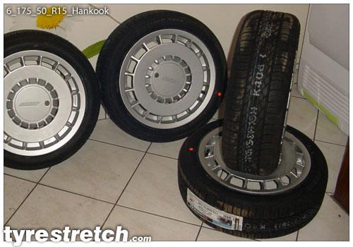 An example of tyre stretch: 175/50 R15 on 6.0J – HANKOOK