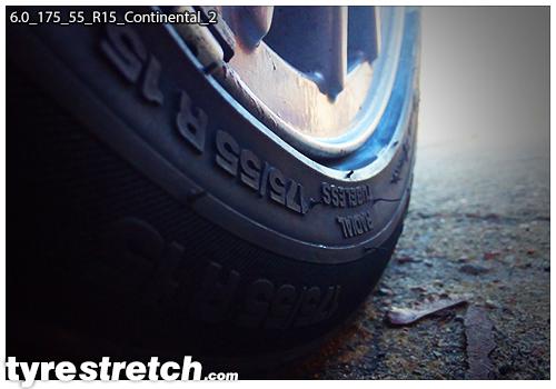 An example of tyre stretch: 175/55 R15 on 6.0J – CONTINENTAL