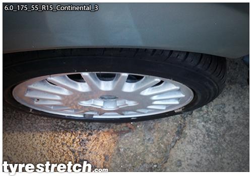 An example of tyre stretch: 175/55 R15 on 6.0J – CONTINENTAL
