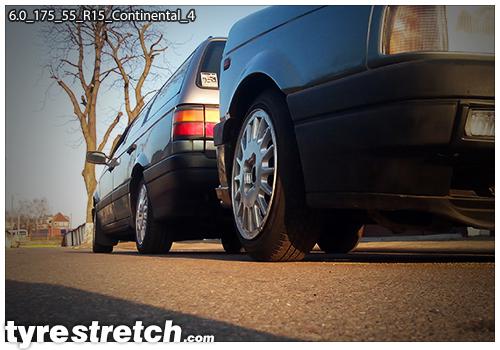 An example of tyre stretch: 175/55 R15 on 6.0J – CONTINENTAL