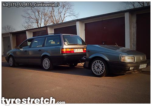 An example of tyre stretch: 175/55 R15 on 6.0J – CONTINENTAL