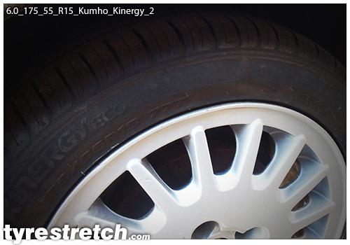 An example of tyre stretch: 175/55 R15 on 6.0J – KUMHO