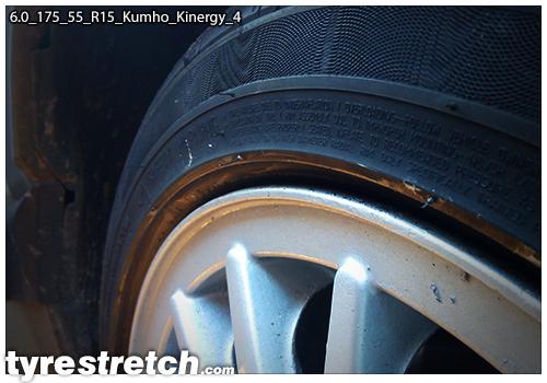 An example of tyre stretch: 175/55 R15 on 6.0J – KUMHO