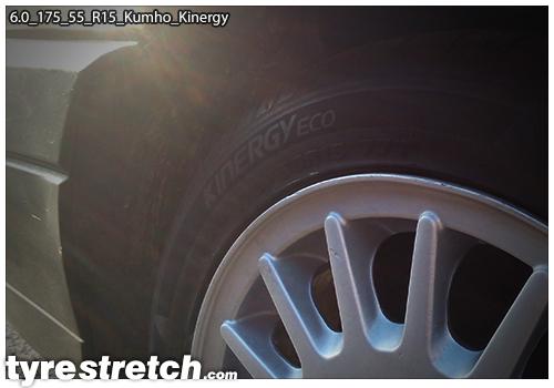An example of tyre stretch: 175/55 R15 on 6.0J – KUMHO