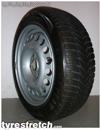 An example of tyre stretch: 175/60 R15 on 6.0J – GOODYEAR