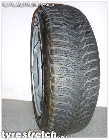 An example of tyre stretch: 175/60 R15 on 6.0J – GOODYEAR