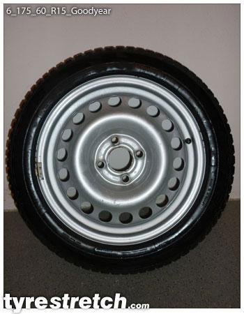 An example of tyre stretch: 175/60 R15 on 6.0J – GOODYEAR