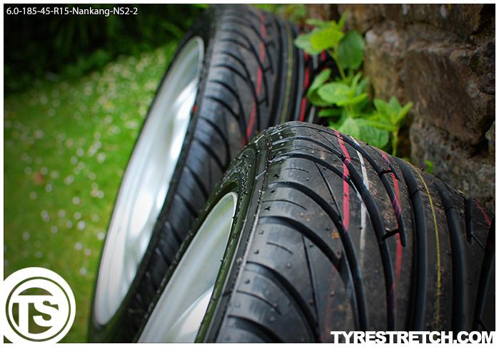 An example of tyre stretch: 185/45 R15 on 6.0J – NANKANG
