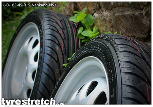 An example of tyre stretch: 185/45 R15 on 6.0J – NANKANG