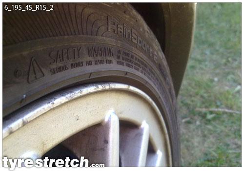 An example of tyre stretch: 195/45 R15 on 6.0J