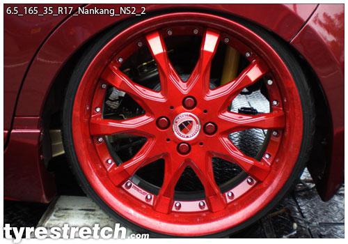 An example of tyre stretch: 165/35 R17 on 6.5J – NANKANG