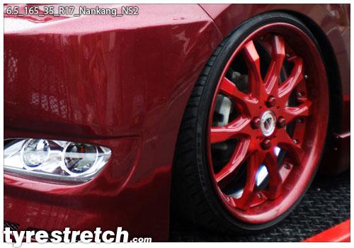 An example of tyre stretch: 165/35 R17 on 6.5J – NANKANG