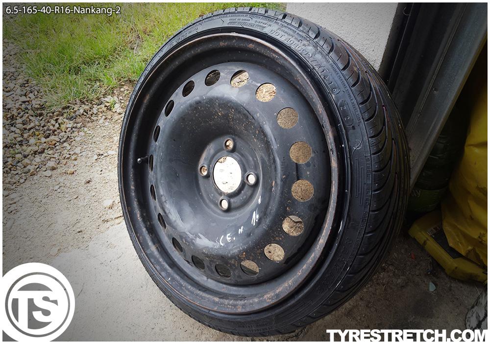 An example of tyre stretch: 165/40 R16 on 6.5J – NANKANG