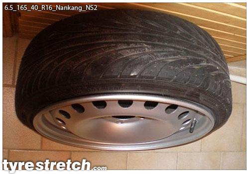 An example of tyre stretch: 165/40 R16 on 6.5J – NANKANG