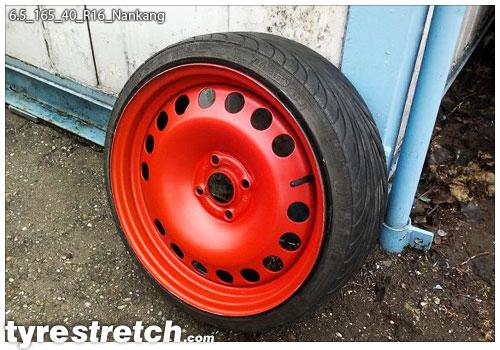 An example of tyre stretch: 165/40 R16 on 6.5J – NANKANG