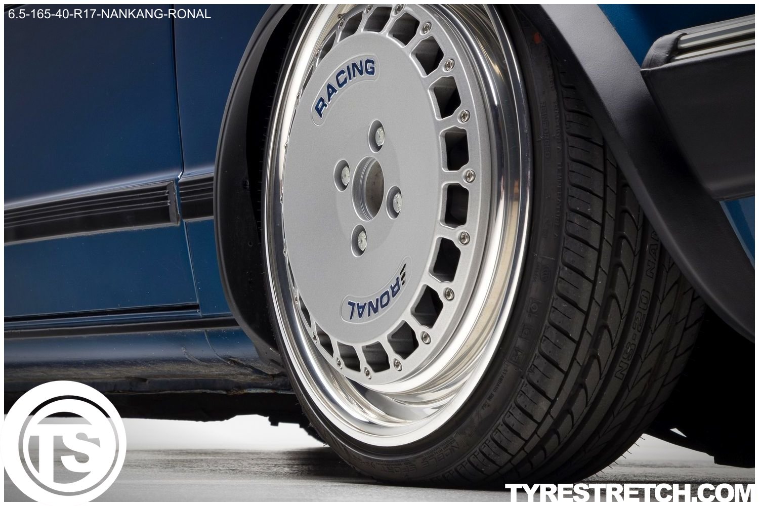 An example of tyre stretch: 165/40 R17 on 6.5J – NANKANG (RONAL)