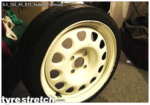 An example of tyre stretch: 165/45 R15 on 6.5J – FEDERAL