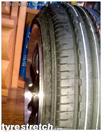 An example of tyre stretch: 165/45 R15 on 6.5J – NANKANG