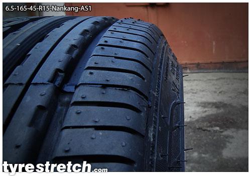 An example of tyre stretch: 165/45 R15 on 6.5J – NANKANG