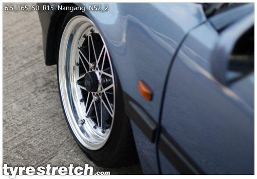 An example of tyre stretch: 165/50 R15 on 6.5J – NANKANG (EQUIP)