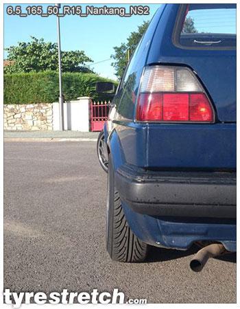 An example of tyre stretch: 165/50 R15 on 6.5J – NANKANG