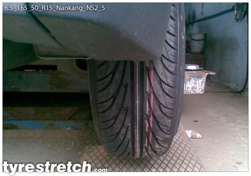 An example of tyre stretch: 165/50 R15 on 6.5J – NANKANG