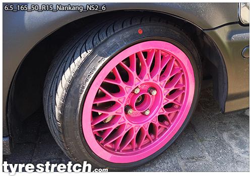 An example of tyre stretch: 165/50 R15 on 6.5J – NANKANG