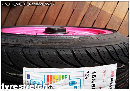 An example of tyre stretch: 165/50 R15 on 6.5J – NANKANG