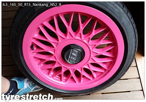 An example of tyre stretch: 165/50 R15 on 6.5J – NANKANG