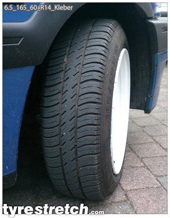 An example of tyre stretch: 165/60 R14 on 6.5J – KLEBER