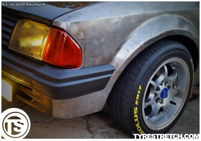 An example of tyre stretch: 165/60 R14 on 6.5J – KUMHO