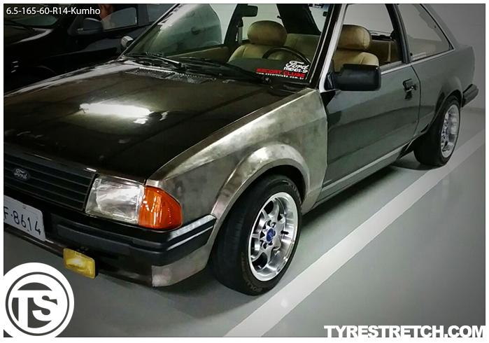 An example of tyre stretch: 165/60 R14 on 6.5J – KUMHO