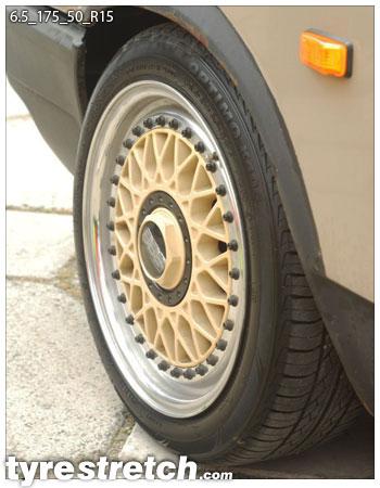 An example of tyre stretch: 175/50 R15 on 6.5J